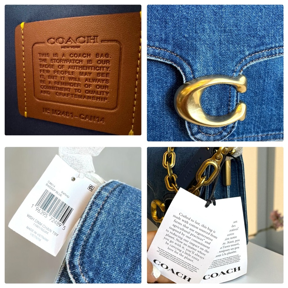 Coach Denim Shoulder Bag with Gold C Hardware - Picture 12 of 15